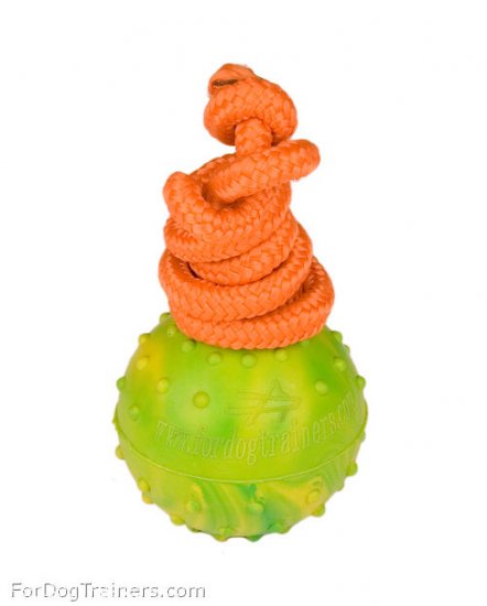 2 1/3 inches Dog training BALL on string made of High Quality Solid rubber - TT1 Medium