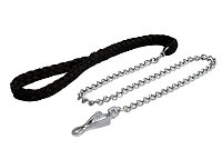 Dog Leash with Black Nylon Braided Handle
