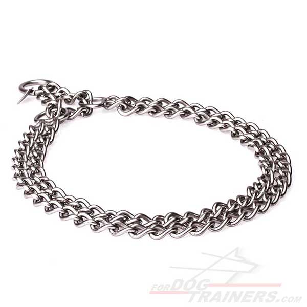 Rust resistant metal chain dog collar