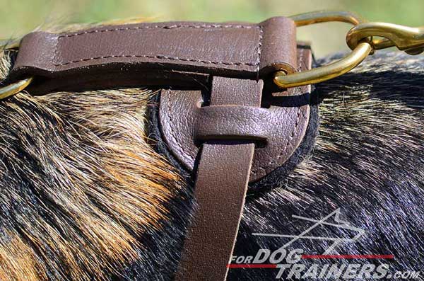 Soft Padded Back Plate of Tracking Leather German Shepherd Harness