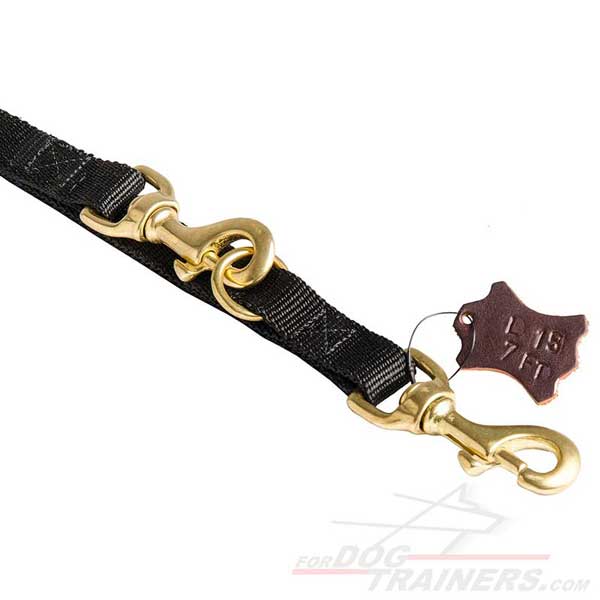 Brass Snap Hooks on Nylon Dog Leash