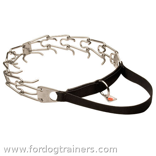 NEW Stainless Steel Dog Pinch Prong Collar with Handle - 50011 010 55 1/8 inch (3.25 mm) (Made in Germany)