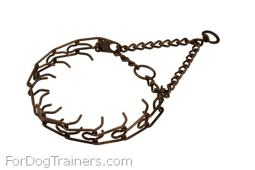 Dog prong collar - 50145 (3.99mm) (1/6 inch) Steel-Antique Copper plated ( Made in Germany )