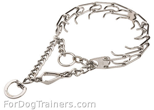 Dog Pinch Prong Collar with Swivel and Small Quick Release Snap Hook - 50106 (02) (1/8 inch) (3.25mm)